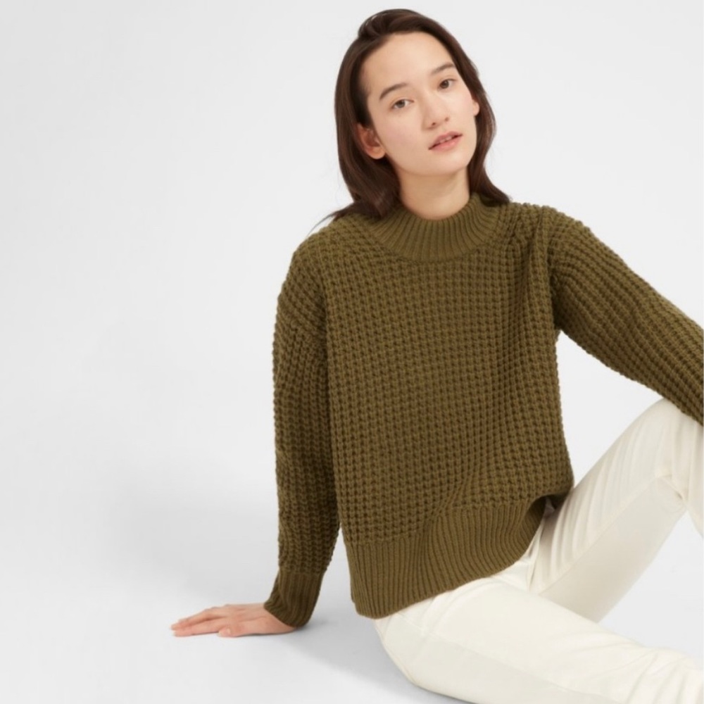 Everlane Olive Green Heavy Knit Wool Cashmere Sweater Women’s XS
